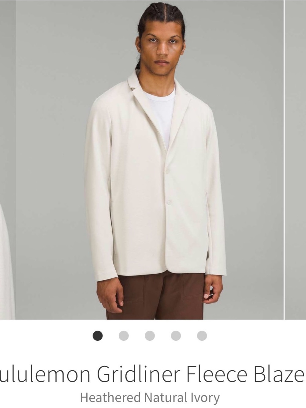 Lululemon Gridliner Fleece Blazer – Heathered Natural Ivory (Medium)